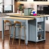 Rolling Kitchen Island With Extendable Table And Power Outlet,Kitchen Island Cart With Internal Storage Rack,2 Drawers And 2 Cabinet -Maison Boucle - 2 of 4