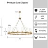 16 - Light 48'' Glass LED Wagon Wheel Chandelier - 3 of 4