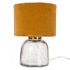Storied Home Modern Table Lamp with Glass Base and Velvet Shade Yellow - 2 of 4