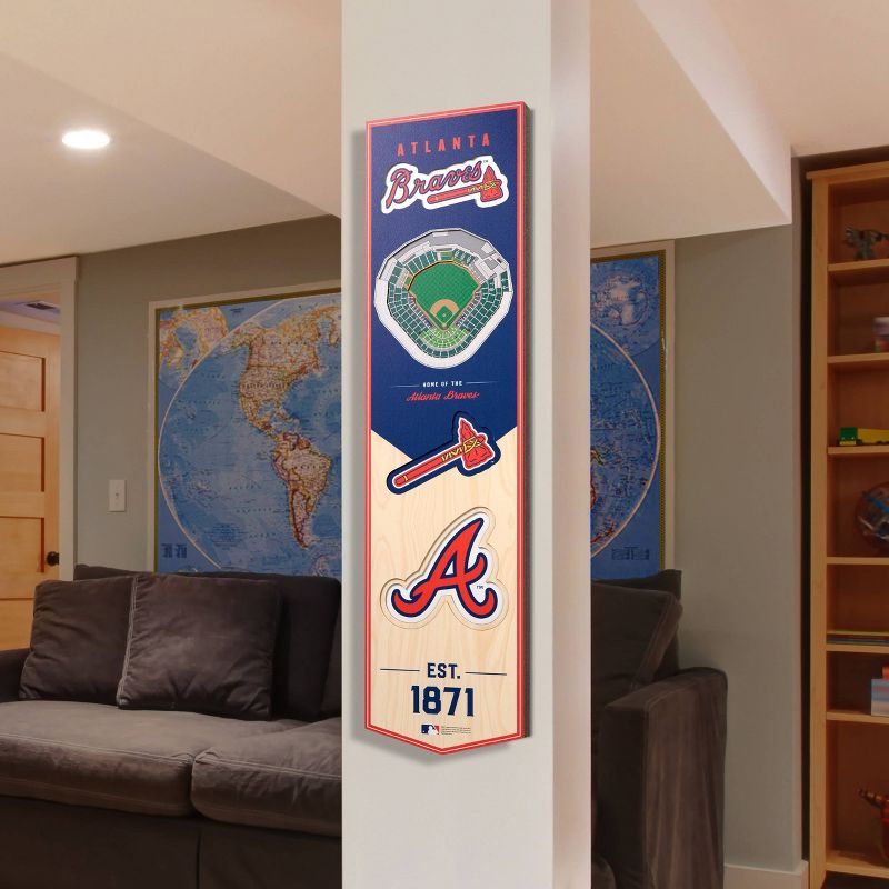 8&#34; x 32&#34; MLB Atlanta Braves 3D Stadium Banner, 2 of 5