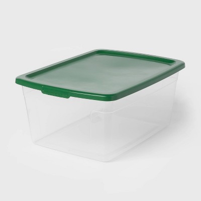 53qt Storage Box with Green Lid - Brightroom™