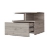 Grungis Modern Floating Wood Nightstands with 1 Drawer,Wall Mounted Nightstands with 2-Tier Shelf for Living Room,Bedroom - 3 of 4