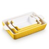 3 Pack Baking Dish, Ceramic Bakeware Set, Porcelain Baking Pan Deep with Handles, Rectangular Casserole Dish for Oven, Lasagna Baking Pans - 4 of 4