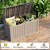 Infurnic Deck Boxes, Outdoor Patio Storage Box with Large Storage Capacity for Storage Patio Furniture Garden Tools, Brown, 54.2"*26"*28.7" - 2 of 4