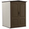 Rubbermaid Large Plastic Weatherproof Outdoor Storage Shed with Double Wall Construction for Backyard, Garden, and Patio, Canteen Brown/Putty - 2 of 4