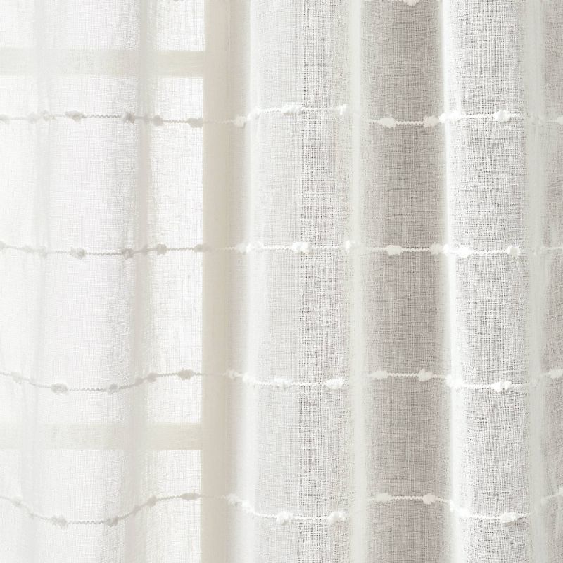 Set of 2 Farmhouse Texture Grommet Sheer Window Curtain Panels - Lush Décor, 4 of 14