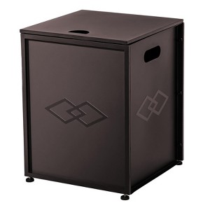 20Lb Propane Tank Cover & Side Table, Weatherproof Storage Box for Outdoor Gas Fire Pits, Portable Brown Enclosure with Handles, Hideaway Design - 1 of 4