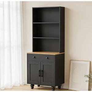 Airsurfer White Toddler Bookshelf and Toy Storage Organizer, Kids' Book Display Shelf 4-Tier Wooden Bookcase for Playroom, Kids Room,Nursery - 1 of 4