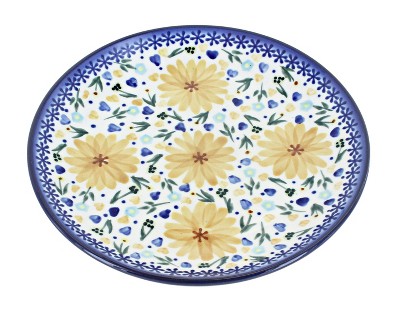 Polish Pottery Red Daisy Dessert Plate - Handmade, 7 Inch, Microwave & Dishwasher Safe - View #4