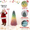 NAYSAYE 6FT Rainbow Flocked Artificial Christmas Tree with Full PVC Branches and Sturdy Metal Stand for Indoor Holiday Decor, Multicolor, 32"*32"*72" - 3 of 4