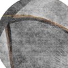 Gray Chocolate And Silver Abstract Washable Indoor Outdoor Area Rug - 4 of 4