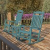 Flash Furniture Set of 2 Winston All-Weather Poly Resin Rocking Chairs with Accent Side Table - 2 of 4