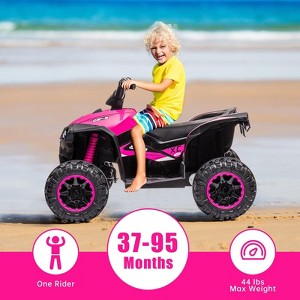 12V Kids Ride-On Electric ATV, 35W Doubal Motor 4-Wheeler Off-Road 4WD Car Toy, Kids Ride On ATV with 2 Control Modes, Music, Horn, High Low Speeds - 1 of 4