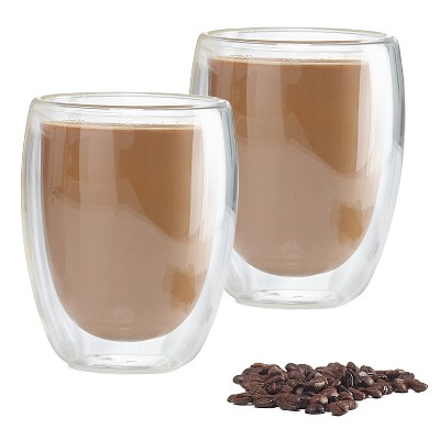 2-Piece Double-Wall Glass Coffee Mug Set – Clear, Insulated, Keeps Drinks Hot or Cold, 11.8oz Glasses