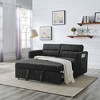 TiramisuBest Loveseats Sofa Bed with Pull-out Bed, Adjsutable Back and Two Arm Pocket,Grey - 3 of 4