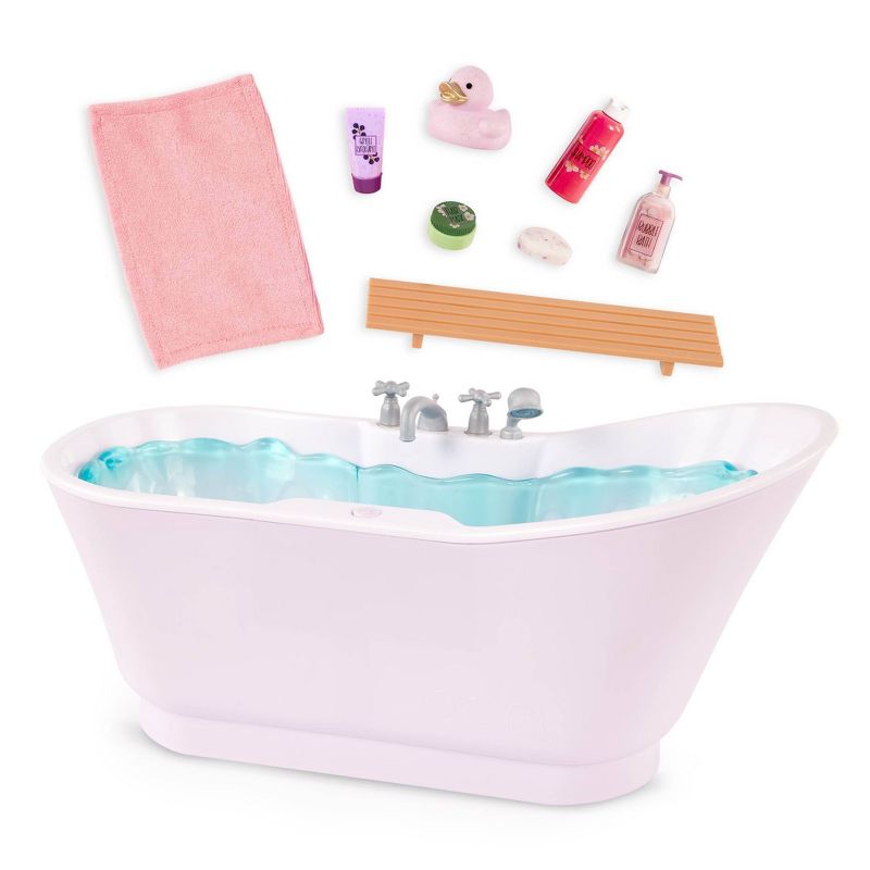 Our Generation Bubbly Bathtime Bathtub with Water Sounds Dollhouse Accessory Set for 18&#39;&#39; Dolls, 1 of 8