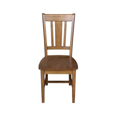 Pecan High Back Solid Wood Dining Chair