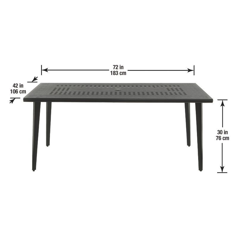 Darby Rectangular Aluminum Stamp Patio Dining Table - National Tree Company, 4 of 5
