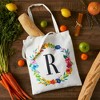 2 Pack Monogrammed Initial Tote Bags, Reusable Grocery Bag for Women, Embroidered, White, 29 in. - 2 of 4