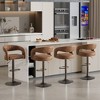 VECELO Bar Stools Swivel Adjustable Modern Pu Leather Barstools Set of 2/4, Counter Bar Stools with Back and Armrest for Bar or Kitchen - 2 of 4