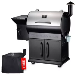Z Grills 693 sq in Pellet Grill and Smoker with Cabinet Storage ZPG-700E, Stainless Steel
