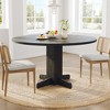 Round Dining Table for 4-6 People, 47" Wood Kitchen Table with Sturdy Pedestal Base, Farmhouse Dinner Tables for Dining Room, Kitchen, Living Room - 3 of 4