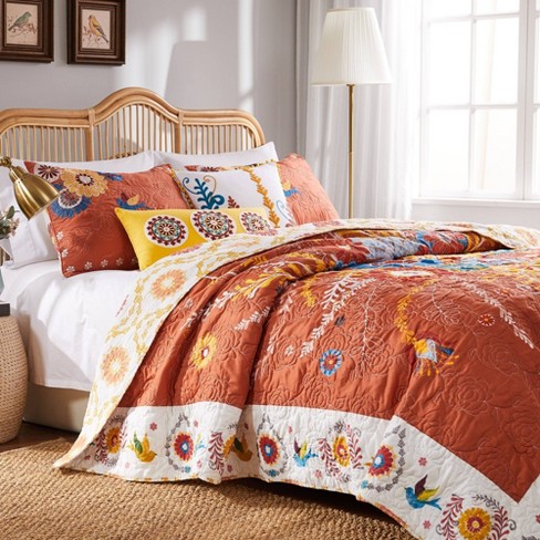 Hometrends Kuta Cotton Quilt and Sham Set King, quilt and sham set