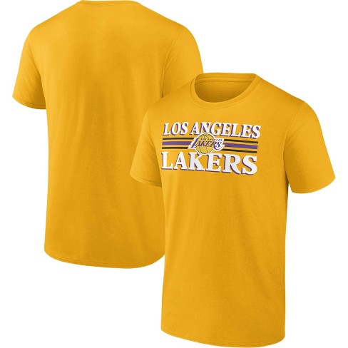 Los Angeles Lakers Mens Purple Majestic Team Name Primary Logo T