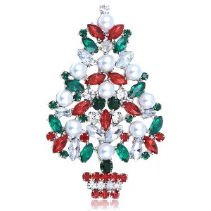 Anna-Kaci Holiday Christmas Multicolor Rhinestone Ornaments Crystal Xmas Brooch Pin - 1 of 4