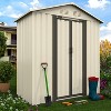 MOEPISY Outdoor Storage Garden Shed 5FTx3FT Apex Roof White - 3 of 4