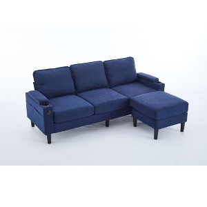 NicBex L-Shaped Sectional Sofa with Storage Ottoman,USB Port and 2 Cup Holders for Living Room,Apartment,Office - 1 of 4