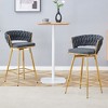 Sapphtopaz Swivel Dining Chairs Set of 2 Bistro Chairs Linen Knit Upholstered Dining Room Chair with Metal Legs Bar Chair for Dining Room - 2 of 4