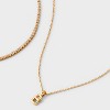 14K Gold Dipped Cubic Zirconia Initial Necklace Set 2pc - A New Day™ Gold - 3 of 3