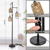 65"H Stepless Dimmable Standing Lamp For Living Room,Floor Lamp Boho Style,Floor Lamp With Rattan Shade For Bedroom -The Pop Home - 4 of 4