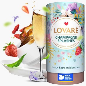 Lovare Champagne Splashes Black Tea Blend 80g - Infused with Strawberry and Cornflower - 1 of 1