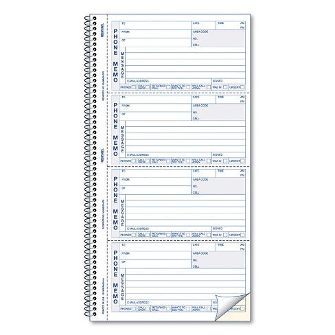 Rediform Telephone Message Book 2 3/4 X 5 Two-part Carbonless 400 Sets ...