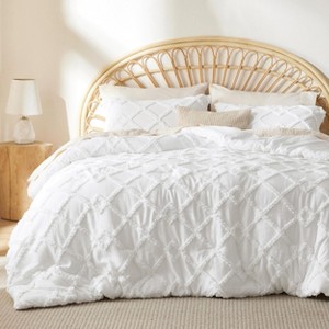 2-3 Pcs Boho Tufted Comforter Sets Multiple Colors & Patterns Farmhouse Shabby Chic Style - 1 of 4
