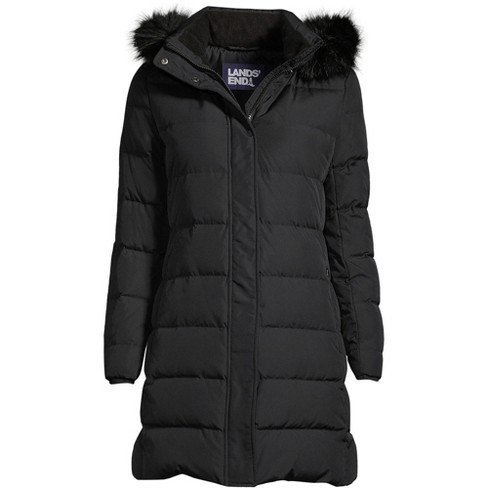 Women's Lands' End Faux-Fur Hood Long Down Winter Coat