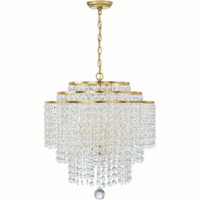 Crystorama Lighting Gabrielle 6 - Light Chandelier in  Antique Gold