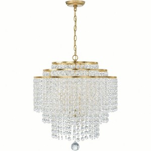 Crystorama Lighting Gabrielle 6 - Light Chandelier in  Antique Gold - 1 of 4