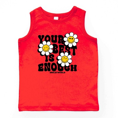 The Juniper Shop SmileyWorld Your Best Is Enough Floral Youth Tank Top