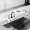WOWOW Commercial Faucet with 6 in. Swivel Spout, Double Handle Deck Mount Standard Kitchen Faucet in Polished Chrome - 2 of 4