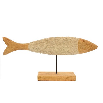 Beachcombers Large Wood & Stone Fish