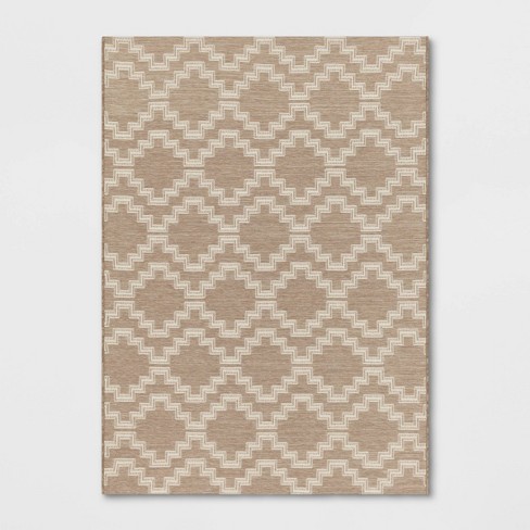 Diamond Embossed Tasseled Woven Bath Rug White - Threshold™