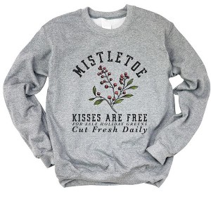 Simply Sage Market Women's Graphic Sweatshirt Mistletoe Kisses Are Free - 1 of 4
