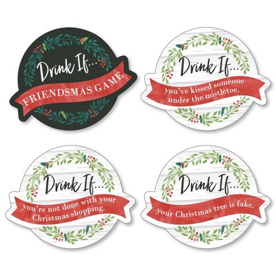 Big Dot of Happiness Drink If Game - Rustic Merry Friendsmas - Friends Christmas Party Game - 24 Count