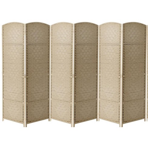 Sorbus Extra Wide - Diamond Weave Fiber Room Divider 6 Panel Beige : Target