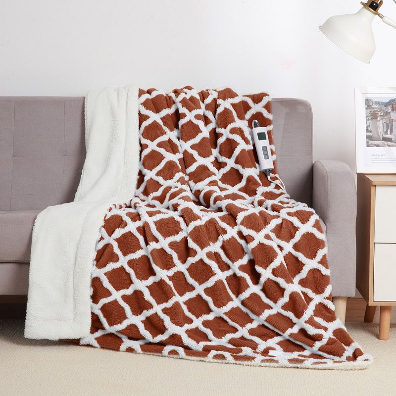 Whizmax Electric Blanket, Heated Throw Blanket, Tufted Jacquard Heating Blankets, 6 Heating Levels, 2 of 4