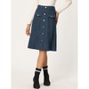 INSPIRE CHIC Women's High Waist Faux Suede Knee Length A-Line Skirts - 4 of 4
