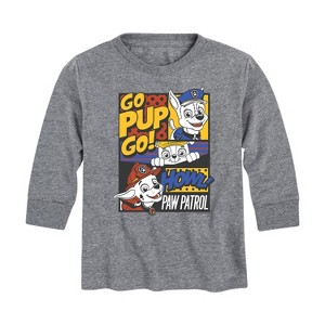 Boys' - Paw Patrol - Go Pup Go Comic Marshall Chase Rubble Long Sleeve Graphic T-Shirt - 1 of 4